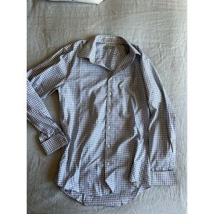 Nordstrom Men's Blue and White Checkered Shirt